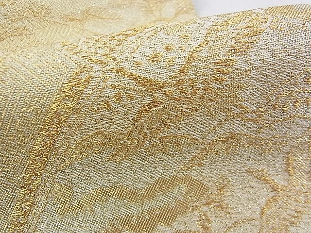 平和屋着物■六通柄袋帯 福寿 風景花鳥文 金糸 逸品 ud3866