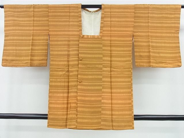 平和屋着物■道行コート　横段文　逸品　mz4405