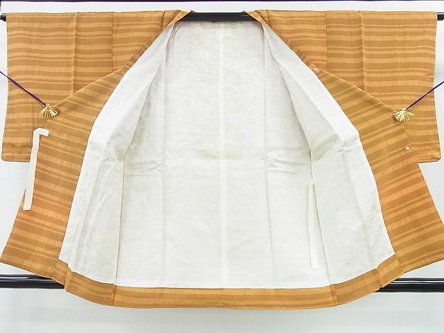 平和屋着物■道行コート　横段文　逸品　mz4405