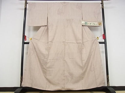 平和屋本店●極上 本場結城紬 重要無形文化財 80亀甲 飛び亀甲柄 草花文 着丈158.5cm 裄丈65.5cm 正絹 逸品 4kk0158