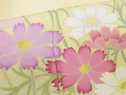 期間限定セール30％off●極上 名門染元 秀美 十日町友禅 龍谷 訪問着 コスモス 暈し染め 着丈166cm 裄丈66cm 正絹 逸品 4kk0178