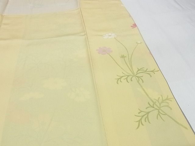 期間限定セール30％off●極上 名門染元 秀美 十日町友禅 龍谷 訪問着 コスモス 暈し染め 着丈166cm 裄丈66cm 正絹 逸品 4kk0178