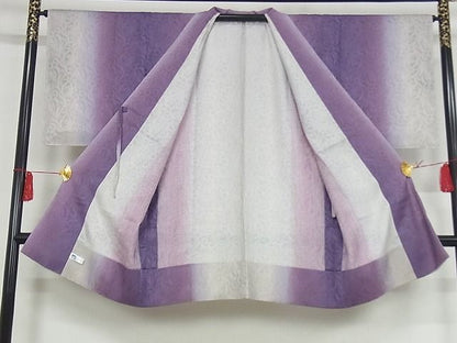 期間限定セール40%off■極上　道中着　ロング丈　スリーシーズン　春夏秋　塵除け　唐草紋紗　暈し染め　正絹　逸品　4kk0214