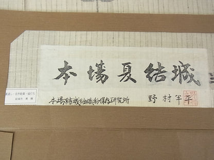 平和屋本店■希少　夏物　本場結城紬　重要無形文化財　夏結城　奥順謹製　野村半平　蜻蛉　証紙付き　逸品　未使用　4kh2107