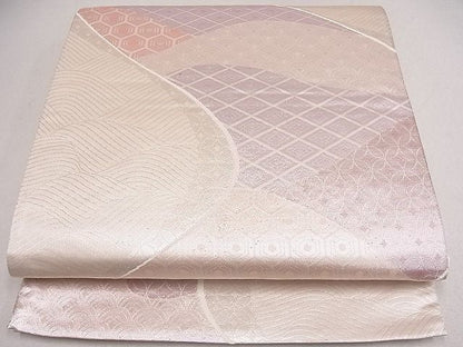 平和屋着物■六通柄袋帯 立波吉祥文 銀糸 逸品 ya1143
