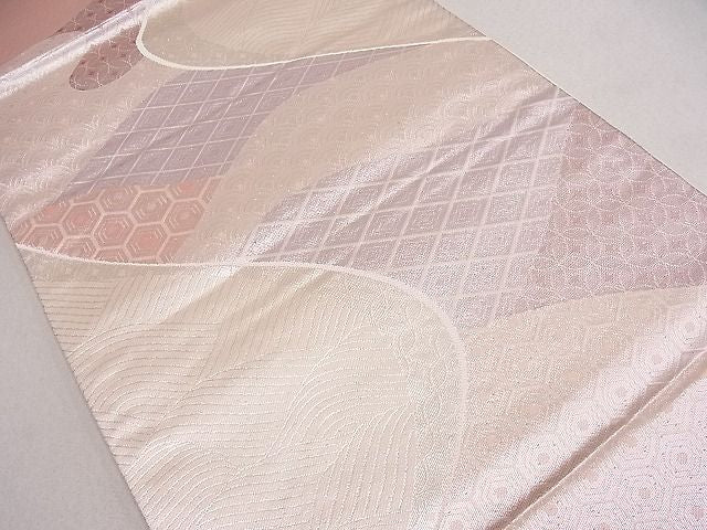 平和屋着物■六通柄袋帯 立波吉祥文 銀糸 逸品 ya1143