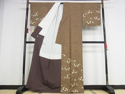 平和屋本店●極上 ジャパンオートクチュール 渡辺雪三郎 訪問着 舞梅文 織部 金銀彩 着丈167cm 裄丈67.5cm 正絹 逸品 4kk0293