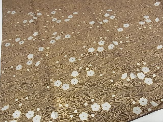 平和屋本店●極上 ジャパンオートクチュール 渡辺雪三郎 訪問着 舞梅文 織部 金銀彩 着丈167cm 裄丈67.5cm 正絹 逸品 4kk0293