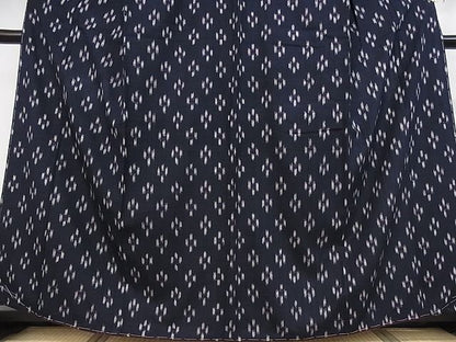 平和屋本店●極上　浦野理一　紬　菱絣　着丈159.5cm　裄丈68.5cm　正絹　逸品　未使用　4kk0247