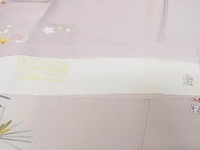 平和屋本店●極上 京加賀友禅 松本健一 訪問着 草花文 暈し染め ロング丈 着丈171.5cm 裄丈66.5cm 正絹 逸品 4kk0314