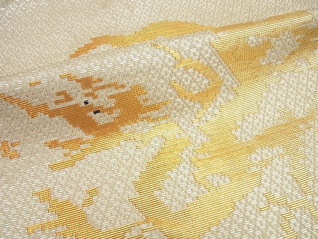 平和屋本店■最高級　龍村平蔵製　狩場龍文錦　本袋帯　金銀糸　逸品4s367