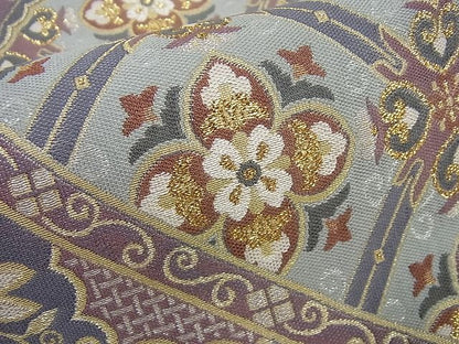 平和屋本店●極上 1897年創業 名門岡野 本場筑前博多織 千年工房 宗洋 六通柄袋帯 花唐草文 金銀糸 逸品 未使用4s414