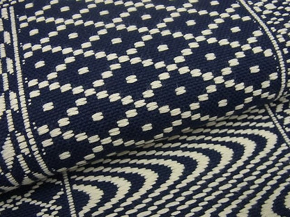 平和屋本店■極上　こぎん刺し　八寸名古屋帯　綿　市松吉祥文　逸品4s427