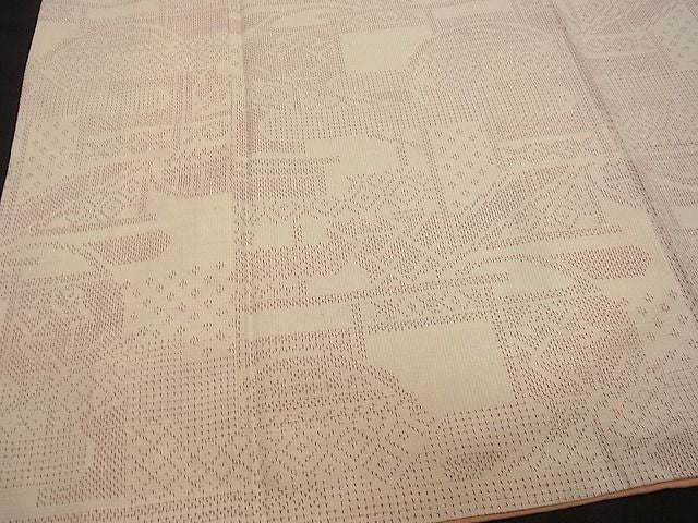 平和屋着物■上質な紬　エ霞風景文　逸品　vf8932