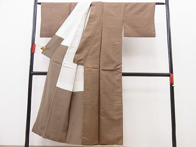 平和屋着物■上質なお召 吉祥文 逸品 n-pk5630