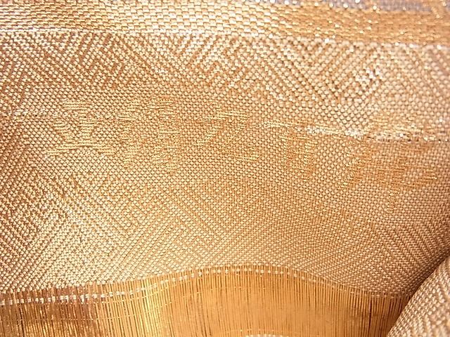 平和屋着物■宝珠本佐賀錦　六通柄袋帯　扇面孔雀花文　九百錦　金糸　逸品　n-hv4346
