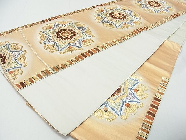 平和屋着物■六通柄袋帯 唐織 正倉院花文 金糸 逸品 ox5840