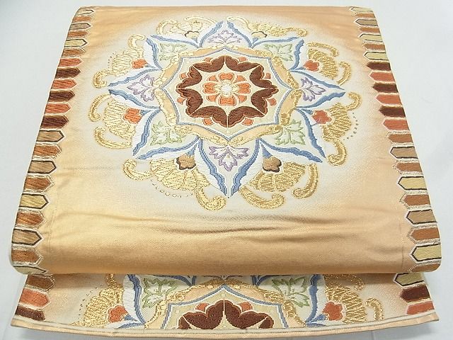 平和屋着物■六通柄袋帯 唐織 正倉院花文 金糸 逸品 ox5840