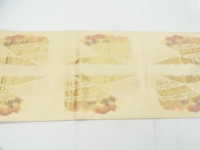 平和屋着物■六通柄袋帯　遠山垣　金糸　逸品　ox5836