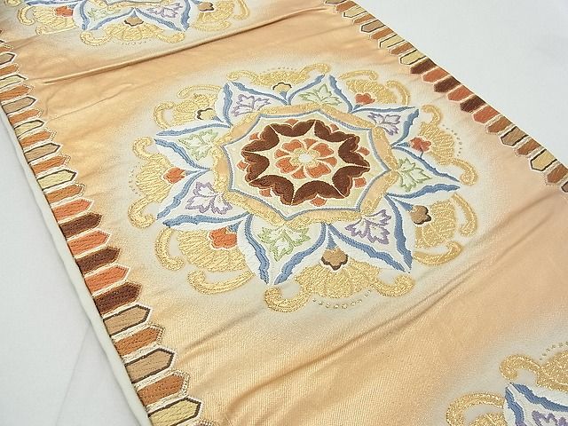 平和屋着物■六通柄袋帯 唐織 正倉院花文 金糸 逸品 ox5840