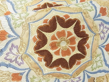 平和屋着物■六通柄袋帯 唐織 正倉院花文 金糸 逸品 ox5840