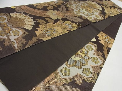 平和屋本店■極上　1854年創業　帯屋捨松　六通柄袋帯　ローマ装飾紋　金糸　逸品4s500