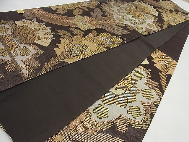 平和屋本店■極上　1854年創業　帯屋捨松　六通柄袋帯　ローマ装飾紋　金糸　逸品4s500