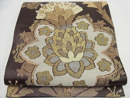 平和屋本店■極上　1854年創業　帯屋捨松　六通柄袋帯　ローマ装飾紋　金糸　逸品4s500
