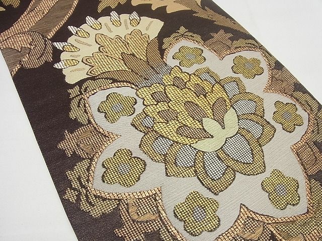 平和屋本店■極上　1854年創業　帯屋捨松　六通柄袋帯　ローマ装飾紋　金糸　逸品4s500