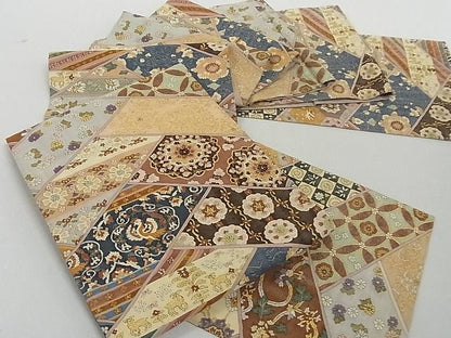 平和屋本店■極上　明綴れ　全通柄袋帯　桧垣吉祥文　金糸　正絹　逸品　4kk10252