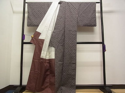 平和屋着物■上質な紬 菱花文 逸品 vf9054