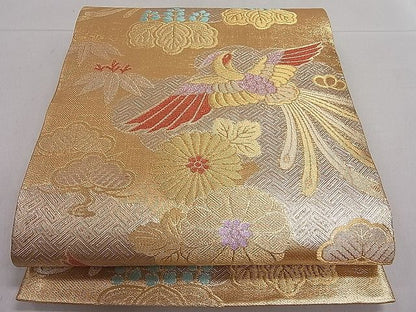 平和屋着物■六通柄袋帯 錦華 鳳凰草花文 金銀糸 逸品 CAAA2732ut