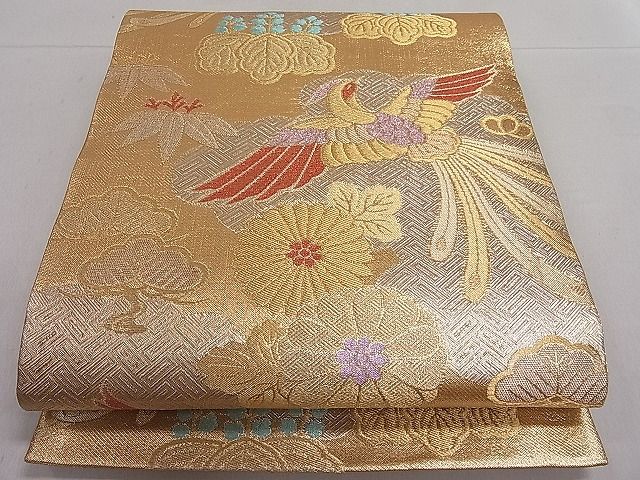 平和屋着物■六通柄袋帯 錦華 鳳凰草花文 金銀糸 逸品 CAAA2732ut