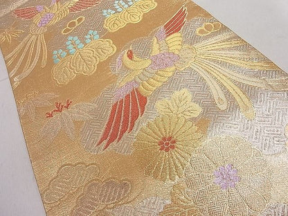 平和屋着物■六通柄袋帯 錦華 鳳凰草花文 金銀糸 逸品 CAAA2732ut
