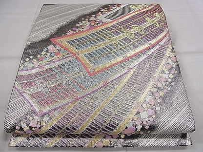 平和屋着物■六通柄袋帯 九百佐賀錦 熨斗箔ちらし 金銀糸 逸品 CAAA2526ze