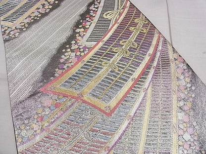 平和屋着物■六通柄袋帯 九百佐賀錦 熨斗箔ちらし 金銀糸 逸品 CAAA2526ze