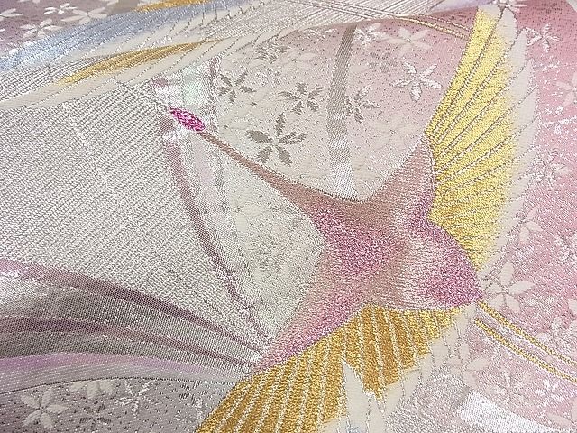 平和屋着物■六通柄袋帯 唐織 飛鶴舞蝶文 金銀糸 逸品 CAAA2538ze
