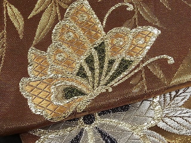 平和屋着物■六通柄袋帯 舞蝶文 金銀糸 逸品 CAAA2549ze