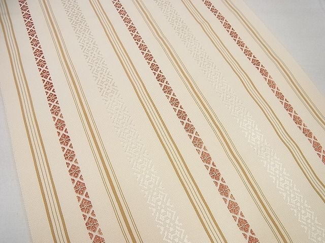 平和屋本店●極上　人間国宝　小川規三郎　本場筑前博多献上織　八寸名古屋帯　逸品4s538