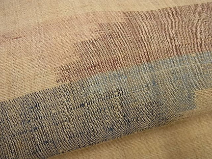 平和屋本店＊希少 夏物 重要無形文化財 越後上布 九寸名古屋帯 大渕茂 霞文 証紙付き 逸品 未使用4s543