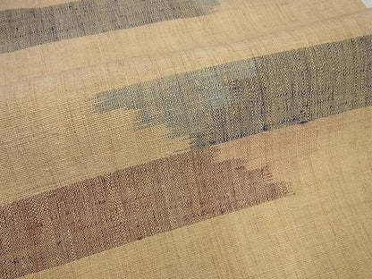平和屋本店＊希少 夏物 重要無形文化財 越後上布 九寸名古屋帯 大渕茂 霞文 証紙付き 逸品 未使用4s543