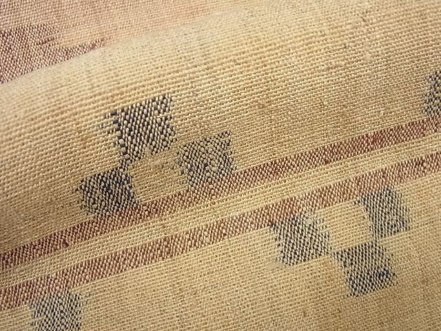 平和屋本店＊希少 夏物 重要無形文化財 越後上布 九寸名古屋帯 大渕茂 霞文 証紙付き 逸品 未使用4s543