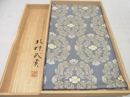 平和屋本店■最高級　人間国宝　北村武資　六通柄袋帯　経錦　蔓花華紋　金糸　共箱付き　逸品4s556