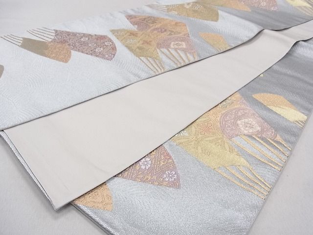 平和屋着物■六通柄袋帯 唐織 扇面花文 金銀糸 逸品 CAAA3154fb