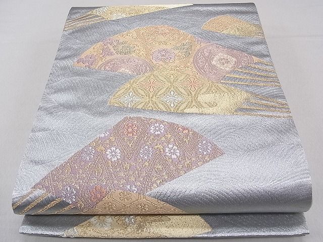 平和屋着物■六通柄袋帯 唐織 扇面花文 金銀糸 逸品 CAAA3154fb