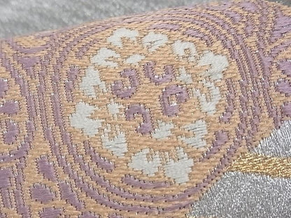 平和屋着物■六通柄袋帯 唐織 扇面花文 金銀糸 逸品 CAAA3154fb
