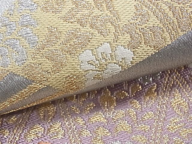 平和屋着物■六通柄袋帯 唐織 扇面花文 金銀糸 逸品 CAAA3154fb