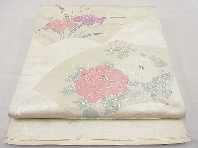 平和屋着物■六通柄袋帯 唐織 地紙花文 金糸 逸品 n-rc0630