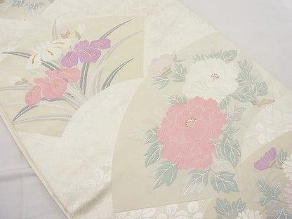 平和屋着物■六通柄袋帯 唐織 地紙花文 金糸 逸品 n-rc0630