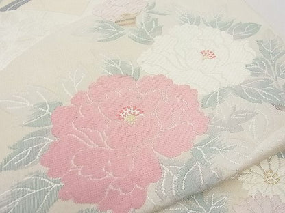 平和屋着物■六通柄袋帯 唐織 地紙花文 金糸 逸品 n-rc0630